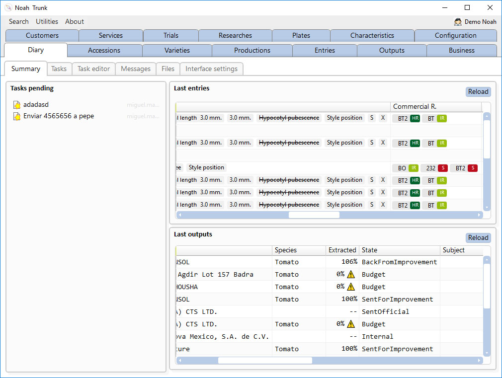 NOAH - Plant breeding software - Hybrids, selfpollinated, parental lines